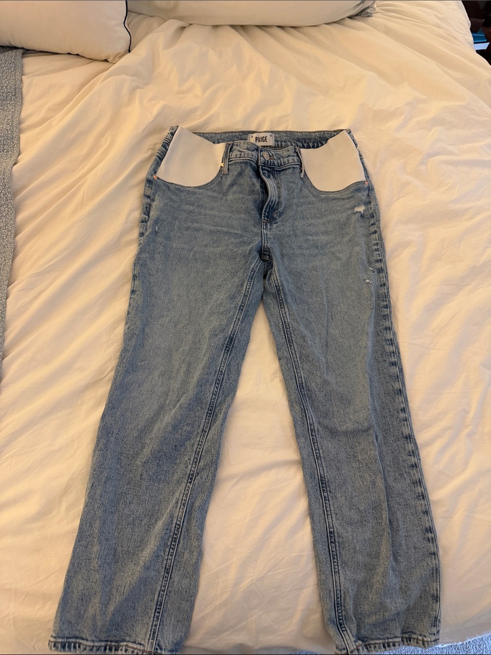 PAIGE maternity jeans, Light Blue Straight Leg Maternity Jeans, size 29